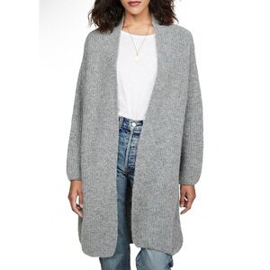 Eberjey Hester Transitional Cardigan Sweater Jacket Gray Alpaca Wool Size S / M